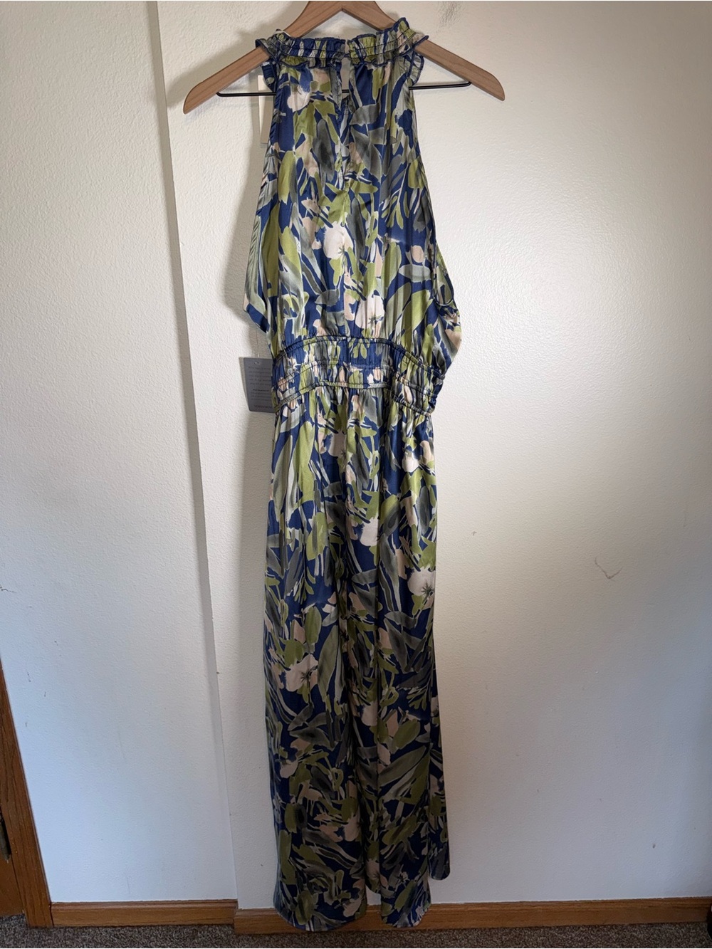 NWT MELLODAY full length high neck floral satin autumn wedding guest dress XL - Picture 6 of 6